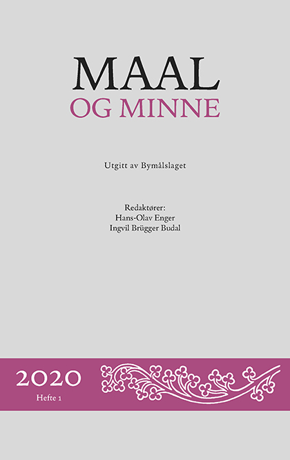 Maal og minne nummer 1 2020