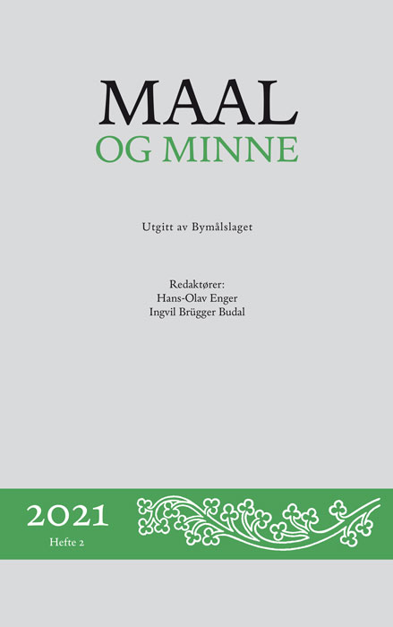 Cover for Maal og minne 2-2021